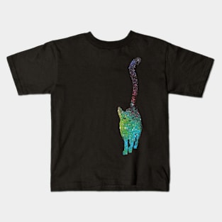 Galaxy Cat Nebula Double Exposure Number 2 Kids T-Shirt